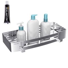 Kệ Đựng Đồ Inox Kiểu Chữ Nhật Hobby - Sản Phẩm Tiện Lợi Cho Nhà Tắm & Nhà Bếp, Dán & Khoan Tường, Chất Liệu Inox 304 Chống Gỉ