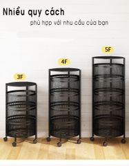 Kệ xoay đựng đồ đa năng nhiều tầng - Kệ trang trí tiện dụng, linh hoạt di chuyển, giữ gìn thực phẩm tươi lâu hơn