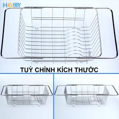 Khay Đựng Đồ Gác Bồn Rửa Chén Hobby KDC3 - Inox Cao Cấp, Tùy Chỉnh Kích Thước Tiện Lợi Cho Bếp Gọn Gàng