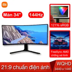 Màn Hình Cong Gaming Xiaomi Mi 34 Inch - Độ Nét 3440x1440, Tần Số Quét 144Hz, Công Nghệ FreeSync Premium, Phụ Kiện Máy Tính Xuất Khẩu