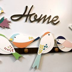 Set Tranh Treo Tường Happy Birds - Kết Hợp Thanh Treo Đồ Dễ Dàng Lắp Đặt, Thiết Kế Hiện Đại, Nhiều Màu Sắc Cho Không Gian Sống Tươi Mát