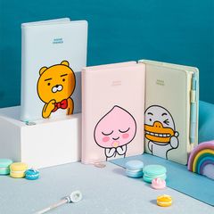 Sổ Tay Ghi Chép Bìa Da PU Cao Cấp Deli 112 Trang - Thiết Kế Kakao Friends Dễ Thương, Chống Thấm Nước, Nhỏ Gọn Để Mang Đi