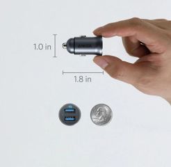 Tẩu Sạc Ô Tô Anker PowerDrive 2 Alloy 24W - Sạc Nhanh 2 Cổng USB-A, Tương Thích iOS & Android, Thiết Kế Nhỏ Gọn, Chính Hãng