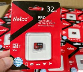 Thẻ Nhớ Netac 32GB U3 Pro Micro TF 100MB/s - Tốc Độ Cao, Chống Nước, Tương Thích Với Điện Thoại, Máy Ảnh và Máy Tính