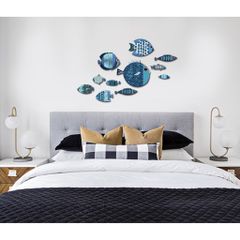 Tranh Decor Dán Tường The Little Blue Fishes - Chất Liệu Formex Bền Đẹp, Phù Hợp Trang Trí Nhà Cửa, 11 Mẫu Cá Xanh Tươi Mát