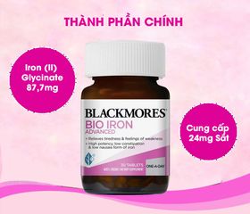 Viên sắt tự nhiên Blackmores Bio Iron Advanced 30 viên - Hỗ trợ bổ sung sắt và vitamin cho sức khỏe bà bầu