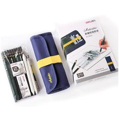Bộ Dụng Cụ Vẽ Phác Thảo Mỹ Thuật Deli 58125 - 27 Phụ Kiện Chuyên Nghiệp Gọn Nhẹ, Tiện Dụng Cho Nghệ Sĩ