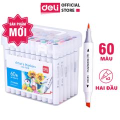 Bút màu marker hai đầu Deli 70804 - Sắc màu tươi sáng cho nghệ thuật ấn tượng, phù hợp cho cả newbie và chuyên gia