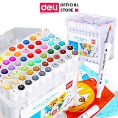 Bút màu marker hai đầu Deli 70804 - Sắc màu tươi sáng cho nghệ thuật ấn tượng, phù hợp cho cả newbie và chuyên gia