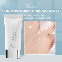 Kem Chống Nắng Cấp Ẩm 9Wishes Sun Moisturizer SPF50/PA+++ - Bảo Vệ Da Tối Ưu, Dưỡng Ẩm Tự Nhiên, Phù Hợp Mọi Loại Da