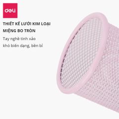 Cốc cắm bút kim loại Deli 9153 - Thiết kế nhỏ gọn, bền chắc, phù hợp cho văn phòng và học tập, nhiều màu sắc cá tính