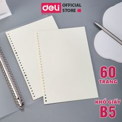 Lõi giấy thay thế sổ A5 B5 Deli - Kẻ ngang, ô vuông NA560/NB560, 60 trang cho văn phòng và học tập