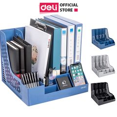 Set Giá Tài Liệu 4 Ngăn Kèm Hộp Bút Deli 78981 - Đựng Tài Liệu Cao Cấp, Nhựa PP Bền Chắc, Thiết Kế Đa Năng, Siêu Bền