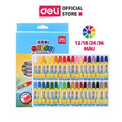 Bút Sáp Dầu Học Sinh Deli 6961/6962/6963/6964 - Màu Sắc Tươi Sáng, Khó Tẩy, Lâu Phai, Đồ Dùng Học Tập Sáng Tạo Cho Bé