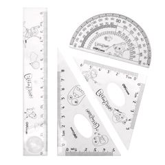 Bộ 5 Dụng Cụ Đo Deli E9598 - Thước Kẻ, Compa, Thước Đo Độ và Thước Eke - Bộ Đồ Văn Phòng Tiện Lợi, Dễ Dàng Mang Theo
