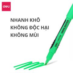 Combo 2 Bút Highlight Nhấn Dòng Mực Vàng Xanh Deli EU35150/EU35170 - Bút Văn Phòng Chất Lượng Cao, Tươi Sáng, Đánh Dấu Thông Tin Quan Trọng