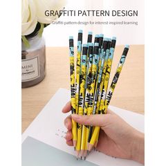 Hộp 12 Bút Chì 2B Họa Tiết Graphite Deli EU53200 - Bút Viết Chất Lượng Cao, Thiết Kế Độc Đáo Dễ Dàng Cầm Nắm