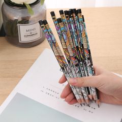 Hộp 12 Bút Chì 2B Họa Tiết Graphite Deli EU53200 - Bút Viết Chất Lượng Cao, Thiết Kế Độc Đáo Dễ Dàng Cầm Nắm