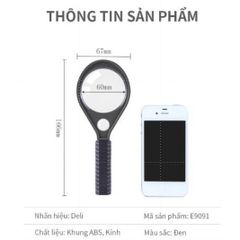 Kính Lúp Phóng To Gấp 3 Deli E9092/E9091 - Thiết Kế Gọn Nhẹ, Độ Phóng Đại 3-6 Lần, Phù Hợp Quan Sát Chi Tiết