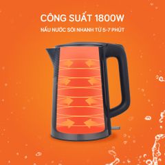 Ấm Siêu Tốc UNIE UE-302 - Dung Tích 1,8L, Công Suất 1800W, Đun Nước Nhanh Chóng, Tiết Kiệm Điện - Thích Hợp Cho Nhà Bếp Hiện Đại