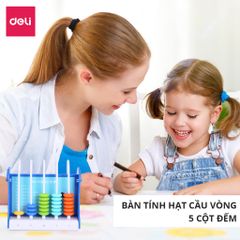 Bàn Tính Hạt 5 Cột Deli 74314 - Đồ Dùng Học Tập An Toàn Cho Trẻ 3-6 Tuổi, Phát Triển Tư Duy Và Tính Toán