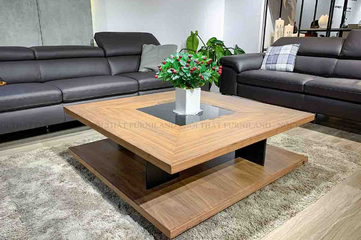 Bàn Trà Harry Asahi Nhật Bản – Gỗ Công Nghiệp Kiểu Dáng Hiện Đại, Mặt Kính Cường Lực, Thiết Kế Sang Trọng, Phù Hợp Phòng Khách