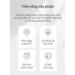 Bảng Từ Trắng Không Viền 600x900mm Deli 8716 - Tiện Lợi, Có Thể Cắt, Dễ Dàng Gấp Gọn, Bám Dính Tốt Cho Tủ Lạnh Và Bảng Trắng