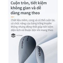 Bảng Từ Trắng Không Viền 600x900mm Deli 8716 - Tiện Lợi, Có Thể Cắt, Dễ Dàng Gấp Gọn, Bám Dính Tốt Cho Tủ Lạnh Và Bảng Trắng