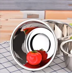 Bát trộn inox không gỉ đáy bằng - Nhiều kích cỡ tiện dụng, bền đẹp cho việc làm bánh và nấu ăn hàng ngày