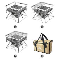 Bếp Nướng Dã Ngoại Gấp Gọn Campingmoon X-Two - Thép Không Gỉ Chịu Nhiệt Cao, Tiện Lợi Mang Theo Khi Cắm Trại