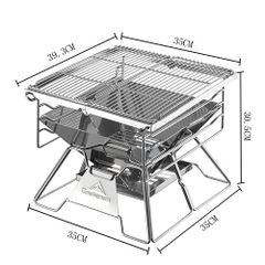 Bếp Nướng Dã Ngoại Gấp Gọn Campingmoon X-Two - Thép Không Gỉ Chịu Nhiệt Cao, Tiện Lợi Mang Theo Khi Cắm Trại