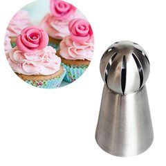 Bộ 3 Đui Bắt Kem Bông Hình Quả Cầu Inox - Dụng Cụ Làm Bánh Tinh Tế, Trang Trí Bánh Ngọt Đẹp Mắt, Thân Thiện Môi Trường