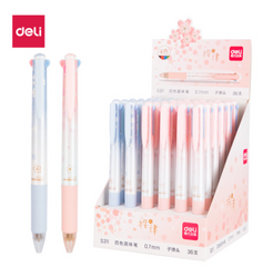 Bộ 5 Đồ Dùng Học Tập Deli - Hộp Bút, Thước Dây, Sổ Tay, Kéo Gấp, Bút 4 Màu Cho Bé - Vật Dụng Học Tập Tiện Lợi