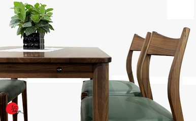 Bộ Bàn Ăn Kondo 4 Ghế Asahi Nhật Bản - Nội Thất Sang Trọng Cho Không Gian Bếp Nhỏ, Chất Liệu Gỗ Óc Chó Cao Cấp