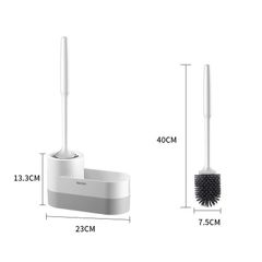 Bộ chổi cọ nhà vệ sinh Oenon dán tường có ngăn, thiết kế hiện đại, tiện lợi cho không gian nhỏ gọn, kệ chứa đồ đa năng, vệ sinh hiệu quả.
