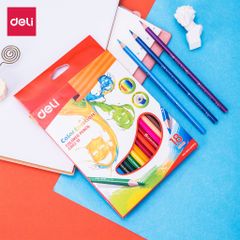 Bút Chì Màu Học Sinh 3 Cạnh Deli - 12/18/24/36 Màu Sắc Tươi Sáng, Dễ Cầm Nắm, Hỗ Trợ Sáng Tạo Cho Trẻ Em