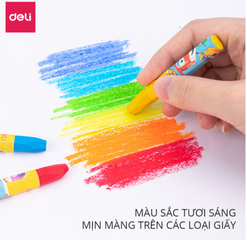 Bút Sáp Dầu SuperWings Deli EC009 - Hộp 12/18/24 Màu Sắc Tươi Sáng Dành Cho Trẻ Em - Đồ Dùng Học Tập Sáng Tạo