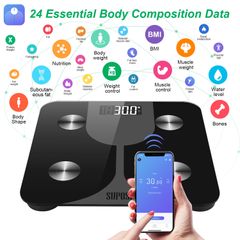Cân Sức Khỏe Điện Tử Thông Minh Suposi - Cung Cấp 24 Chỉ Số Thiết Yếu, Kết Nối Bluetooth, Thiết Kế Sang Trọng, Chống Trơn Trượt
