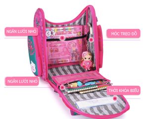 Cặp chống gù lưng Delune SP000173 - Chất liệu siêu nhẹ, chống nước, bảo vệ lưng cho trẻ em 6-11 tuổi, phù hợp cho bé gái.