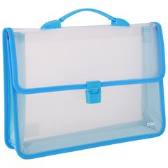 Cặp học sinh 2 ngăn Deli EB50232/EB50242 - Nhựa PP trong suốt, thiết kế tiện dụng, kích thước A4, màu xanh hồng, đồ dùng học tập lý tưởng.