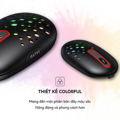 Chuột Không Dây Havit MS64GT - Thiết Kế Ergonomic, 3 Chế Độ DPI, Màu Sắc Năng Động, Phạm Vi 10m, Phù Hợp Cho Game Thủ và Làm Việc Tại Nhà