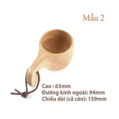 Cốc gỗ Kuksa Bushcraft tự nhiên - Cốc cổ điển vintage, quà tặng hoàn hảo cho cắm trại, du lịch và bạn bè