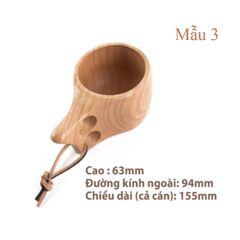 Cốc gỗ Kuksa Bushcraft tự nhiên - Cốc cổ điển vintage, quà tặng hoàn hảo cho cắm trại, du lịch và bạn bè