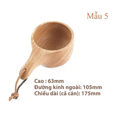 Cốc gỗ Kuksa Bushcraft tự nhiên - Cốc cổ điển vintage, quà tặng hoàn hảo cho cắm trại, du lịch và bạn bè