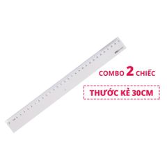 Combo 2 Thước Kẻ 30cm Deli Trong Suốt E6230 - Chất Liệu PS Bền Chống Trầy, Đo Lường Chính Xác, Tiện Dụng Cho Học Tập và Làm Việc