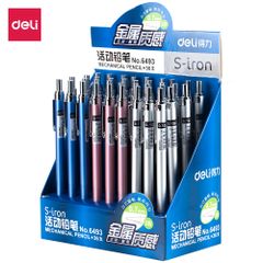 Combo 3 Bút Chì Kim 0.7mm Deli Thân Kim Loại Có Đầu Tẩy E6493 - Bút Viết Đẹp, Bền, Dùng Cho Học Sinh và Văn Phòng