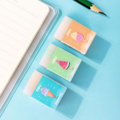 Combo 3 Gôm Tẩy Thạch Deli Hình Kem Hoa Quả EH301 - Tẩy Xóa Dễ Dàng, Màu Sắc Bắt Mắt, Thiết Kế Hiện Đại Cho Học Tập Và Văn Phòng