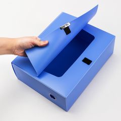 File hộp Deli W31115/W31116/W38117 - Đựng tài liệu A4 5cm/7cm/10cm, Chất liệu PP bền, Thiết kế văn phòng màu xanh dương, Tiện dụng cho công việc