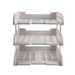 Giá tài liệu 3 ngăn Deli E9217 - Kệ đựng tài liệu HIPS bền đẹp, thiết kế thông thoáng, chân đế chống trơn trượt, tiện dụng cho văn phòng và học tập