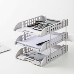 Giá tài liệu 3 ngăn Deli E9217 - Kệ đựng tài liệu HIPS bền đẹp, thiết kế thông thoáng, chân đế chống trơn trượt, tiện dụng cho văn phòng và học tập
